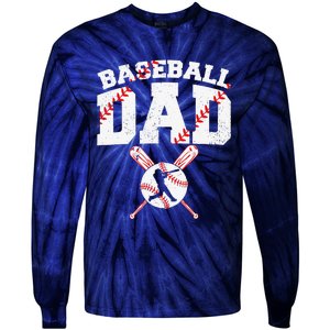 Baseball Dad Apparel Dad Baseball Fathers Day Tie-Dye Long Sleeve Shirt