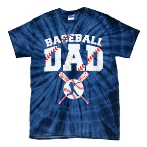 Baseball Dad Apparel Dad Baseball Fathers Day Tie-Dye T-Shirt