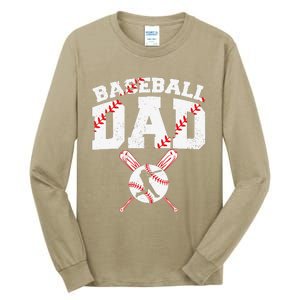 Baseball Dad Apparel Dad Baseball Fathers Day Tall Long Sleeve T-Shirt