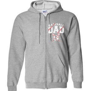 Baseball Dad Apparel Dad Baseball Fathers Day Full Zip Hoodie