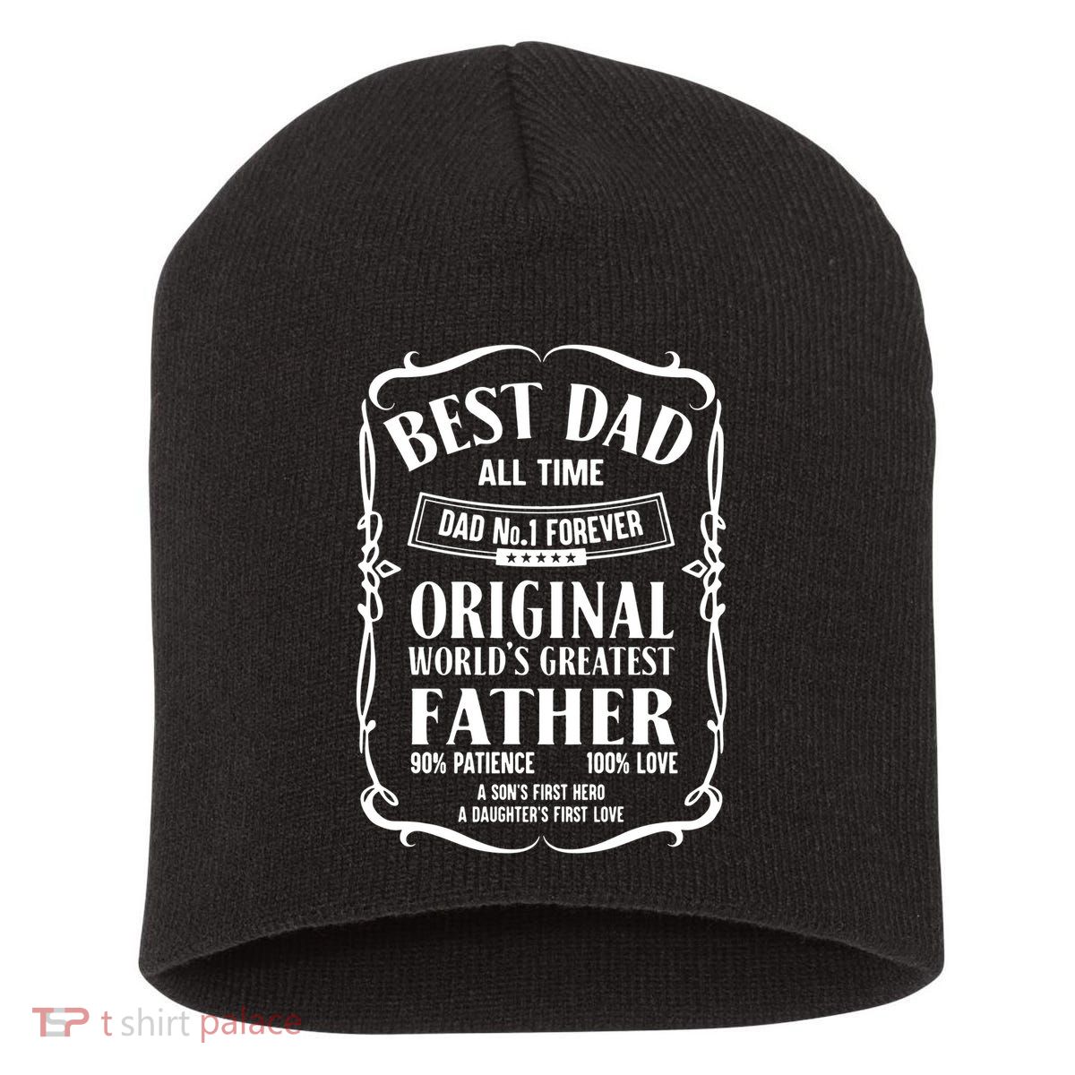 Best Dad All Time Dad No1 Fathers Day Short Acrylic Beanie