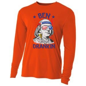 Ben Drankin American Flag 4th Of July Funny Patriot Usa Great Gift Cooling Performance Long Sleeve Crew