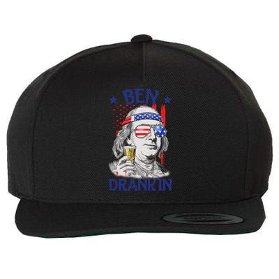 Ben Drankin American Flag 4th Of July Funny Patriot Usa Great Gift Wool Snapback Cap