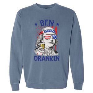 Ben Drankin American Flag 4th Of July Funny Patriot Usa Great Gift Garment-Dyed Sweatshirt