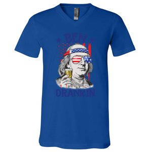 Ben Drankin American Flag 4th Of July Funny Patriot Usa Great Gift V-Neck T-Shirt