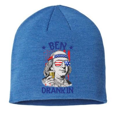 Ben Drankin American Flag 4th Of July Funny Patriot Usa Great Gift Sustainable Beanie