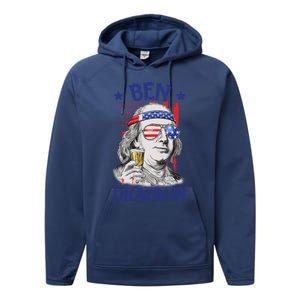 Ben Drankin American Flag 4th Of July Funny Patriot Usa Great Gift Performance Fleece Hoodie