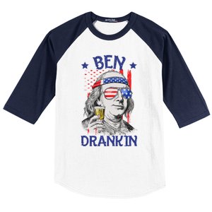 Ben Drankin American Flag 4th Of July Funny Patriot Usa Great Gift Baseball Sleeve Shirt