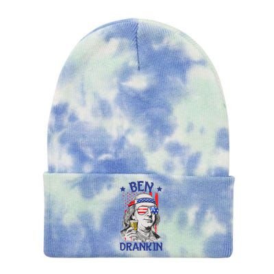 Ben Drankin American Flag 4th Of July Funny Patriot Usa Great Gift Tie Dye 12in Knit Beanie