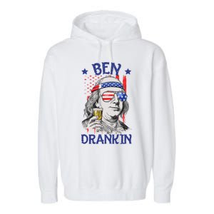 Ben Drankin American Flag 4th Of July Funny Patriot Usa Great Gift Garment-Dyed Fleece Hoodie