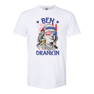 Ben Drankin American Flag 4th Of July Funny Patriot Usa Great Gift Softstyle CVC T-Shirt