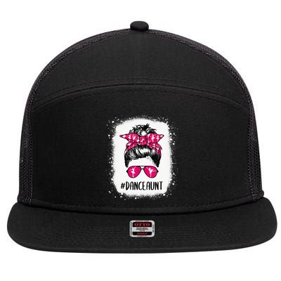 Bleached Dance Aunt Life Messy Bun Ballet Dancing 7 Panel Mesh Trucker Snapback Hat