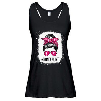 Bleached Dance Aunt Life Messy Bun Ballet Dancing Ladies Essential Flowy Tank