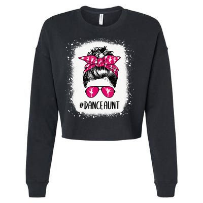 Bleached Dance Aunt Life Messy Bun Ballet Dancing Cropped Pullover Crew