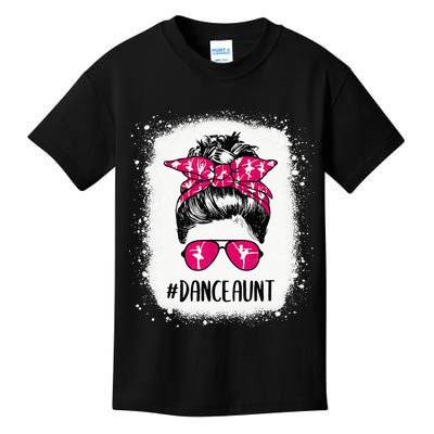 Bleached Dance Aunt Life Messy Bun Ballet Dancing Kids T-Shirt
