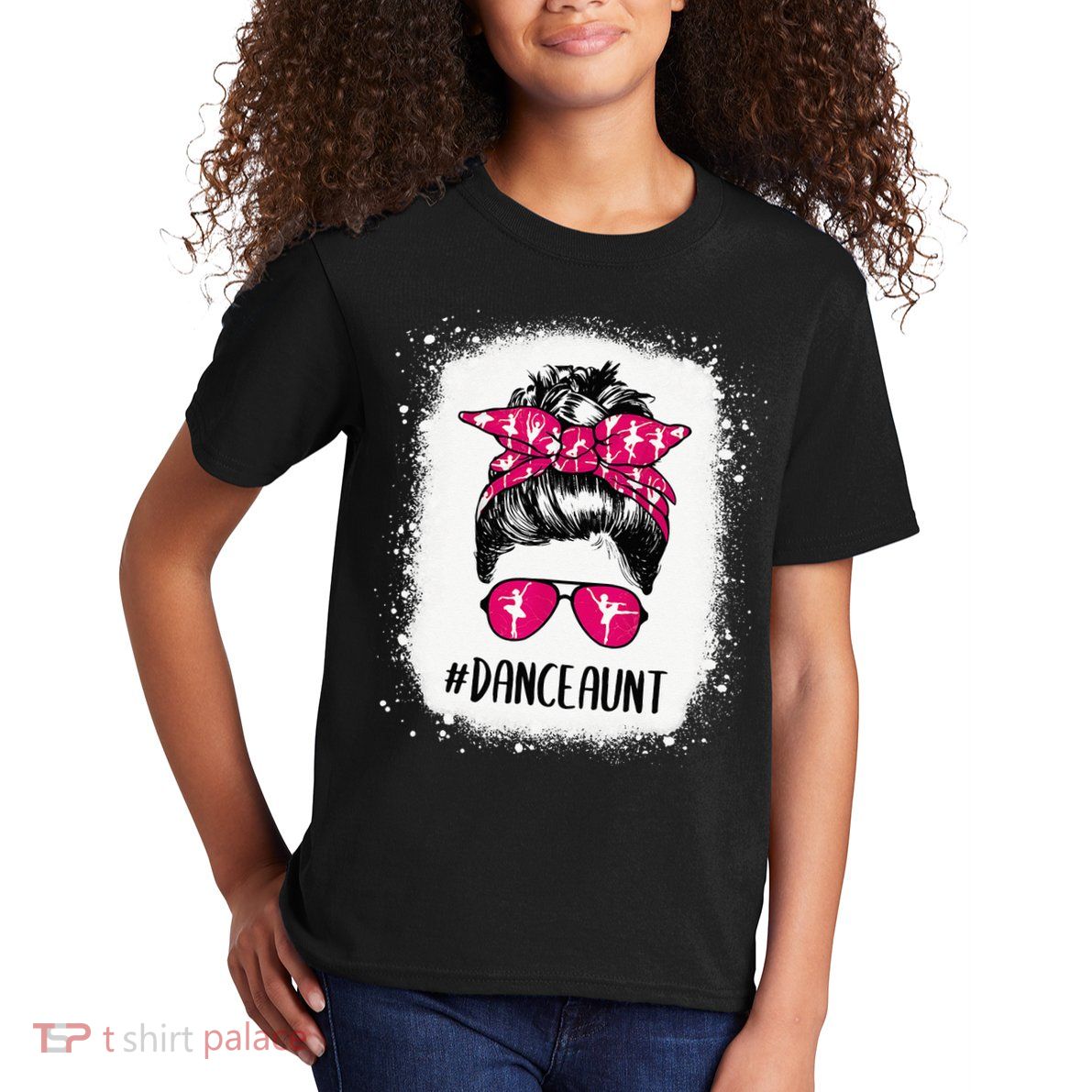 Bleached Dance Aunt Life Messy Bun Ballet Dancing Kids T-Shirt