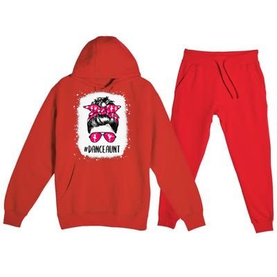 Bleached Dance Aunt Life Messy Bun Ballet Dancing Premium Hooded Sweatsuit Set