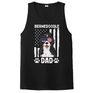 Bernedoodle Dog American Flag Bernedoodle Dad PosiCharge Competitor Tank