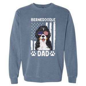 Bernedoodle Dog American Flag Bernedoodle Dad Garment-Dyed Sweatshirt