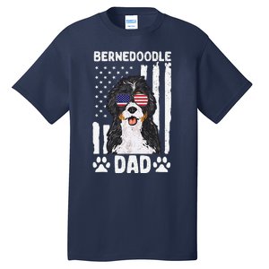 Bernedoodle Dog American Flag Bernedoodle Dad Tall T-Shirt