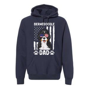 Bernedoodle Dog American Flag Bernedoodle Dad Premium Hoodie