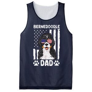 Bernedoodle Dog American Flag Bernedoodle Dad Mesh Reversible Basketball Jersey Tank