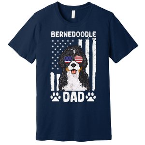 Bernedoodle Dog American Flag Bernedoodle Dad Premium T-Shirt