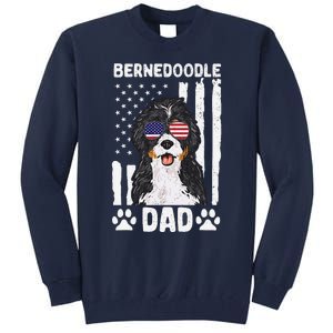 Bernedoodle Dog American Flag Bernedoodle Dad Tall Sweatshirt