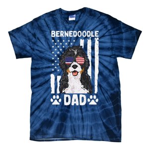 Bernedoodle Dog American Flag Bernedoodle Dad Tie-Dye T-Shirt