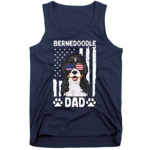 Bernedoodle Dog American Flag Bernedoodle Dad Tank Top