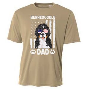 Bernedoodle Dog American Flag Bernedoodle Dad Cooling Performance Crew T-Shirt