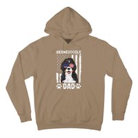 Bernedoodle Dog American Flag Bernedoodle Dad Hoodie