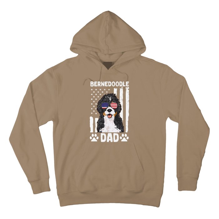 Bernedoodle Dog American Flag Bernedoodle Dad Hoodie