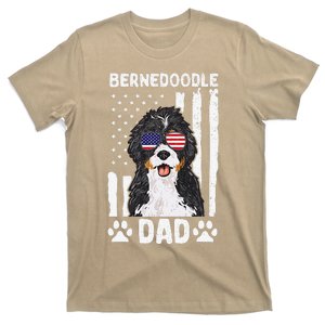 Bernedoodle Dog American Flag Bernedoodle Dad T-Shirt