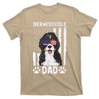 Bernedoodle Dog American Flag Bernedoodle Dad T-Shirt