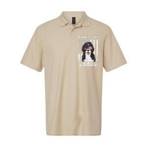 Bernedoodle Dog American Flag Bernedoodle Dad Softstyle Adult Sport Polo