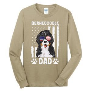 Bernedoodle Dog American Flag Bernedoodle Dad Tall Long Sleeve T-Shirt