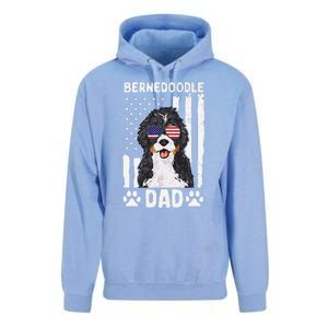 Bernedoodle Dog American Flag Bernedoodle Dad Unisex Surf Hoodie