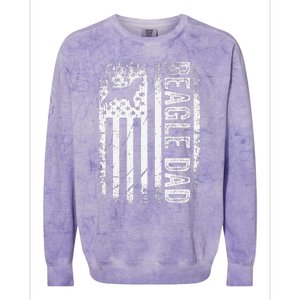 Beagle Dad American American Flag Dog Colorblast Crewneck Sweatshirt