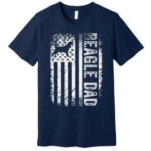 Beagle Dad American American Flag Dog Premium T-Shirt