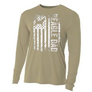 Beagle Dad American American Flag Dog Cooling Performance Long Sleeve Crew