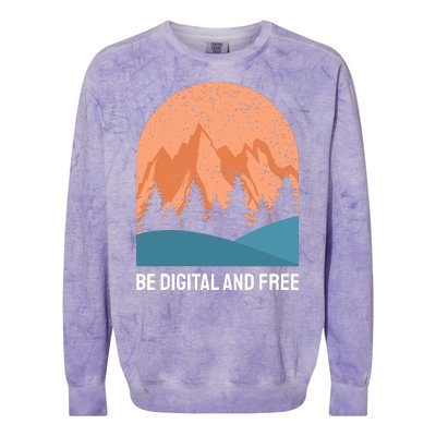 Be Digital And Free Colorblast Crewneck Sweatshirt