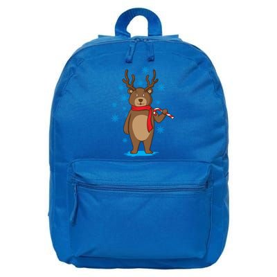 Bear Dressed As Reindeer With Candy Cane Xmas Gift 16 in Basic Backpack