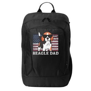 Beagle Dad American Flag 4th Of July Patriotic Beagle Design Great Gift City Backpack