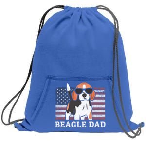 Beagle Dad American Flag 4th Of July Patriotic Beagle Design Great Gift Sweatshirt Cinch Pack Bag