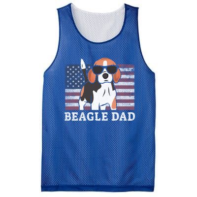 Beagle Dad American Flag 4th Of July Patriotic Beagle Design Great Gift Mesh Reversible Basketball Jersey Tank