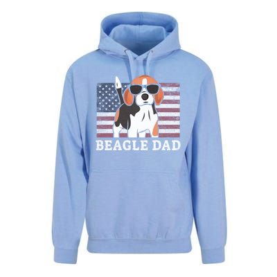 Beagle Dad American Flag 4th Of July Patriotic Beagle Design Great Gift Unisex Surf Hoodie