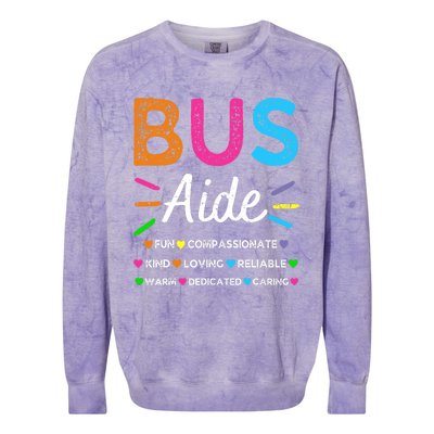 Bus Driver Aide Back to School Matching Group Squad Colorblast Crewneck Sweatshirt