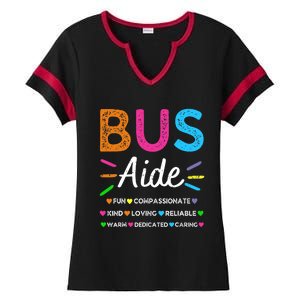 Bus Driver Aide Back to School Matching Group Squad Ladies Halftime Notch Neck Tee