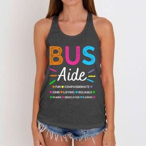 Bus Driver Aide Back to School Matching Group Squad Women's Knotted Racerback Tank